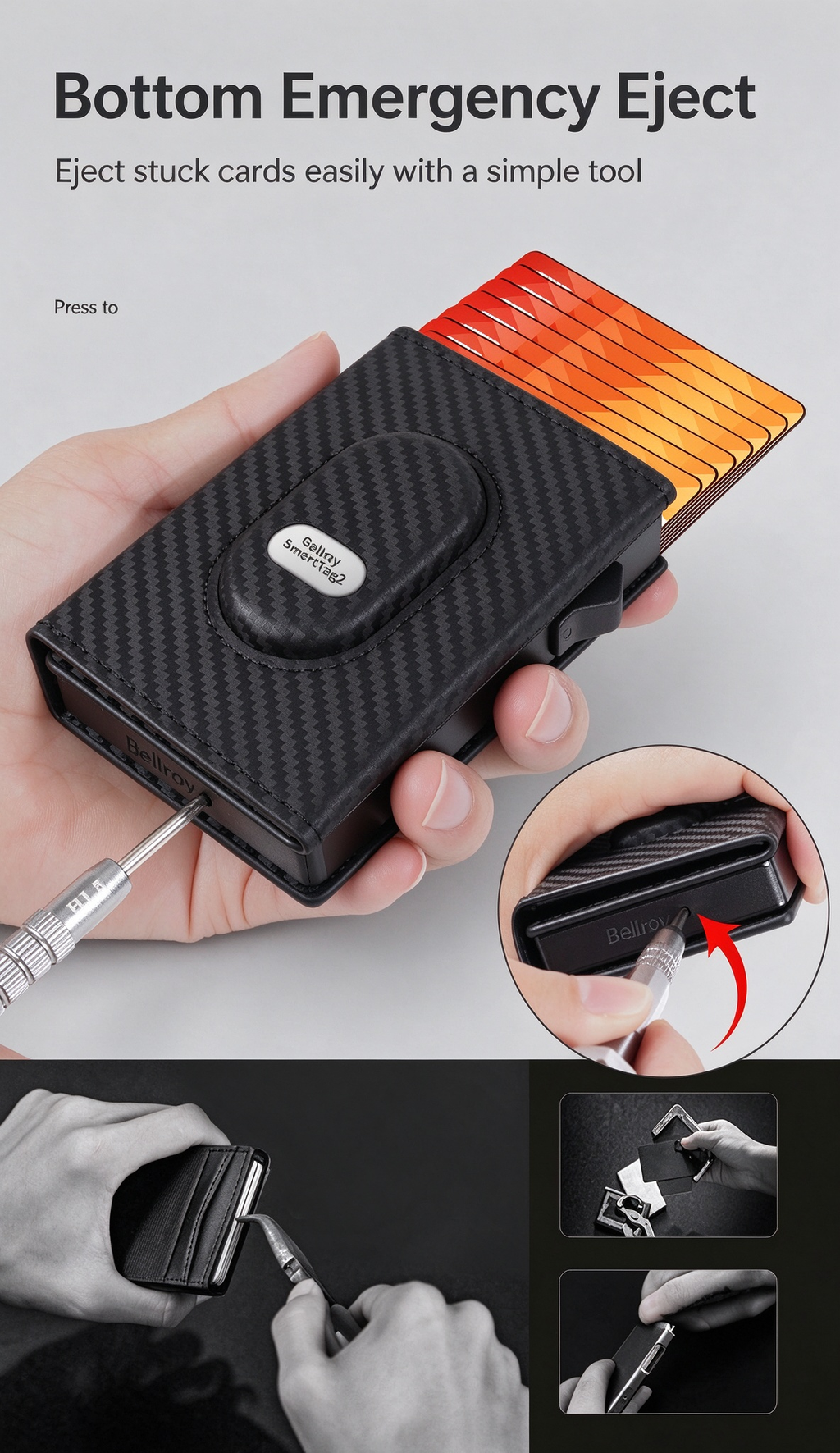 Galaxy SmartTag Compatible Pop Up Card Wallet RFID Blocking Card Holder