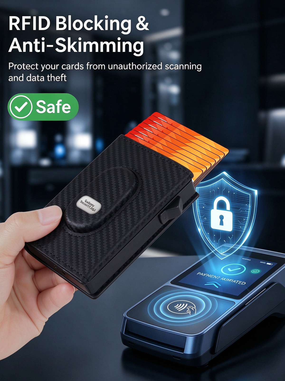 Galaxy SmartTag Compatible Pop Up Card Wallet RFID Blocking Card Holder