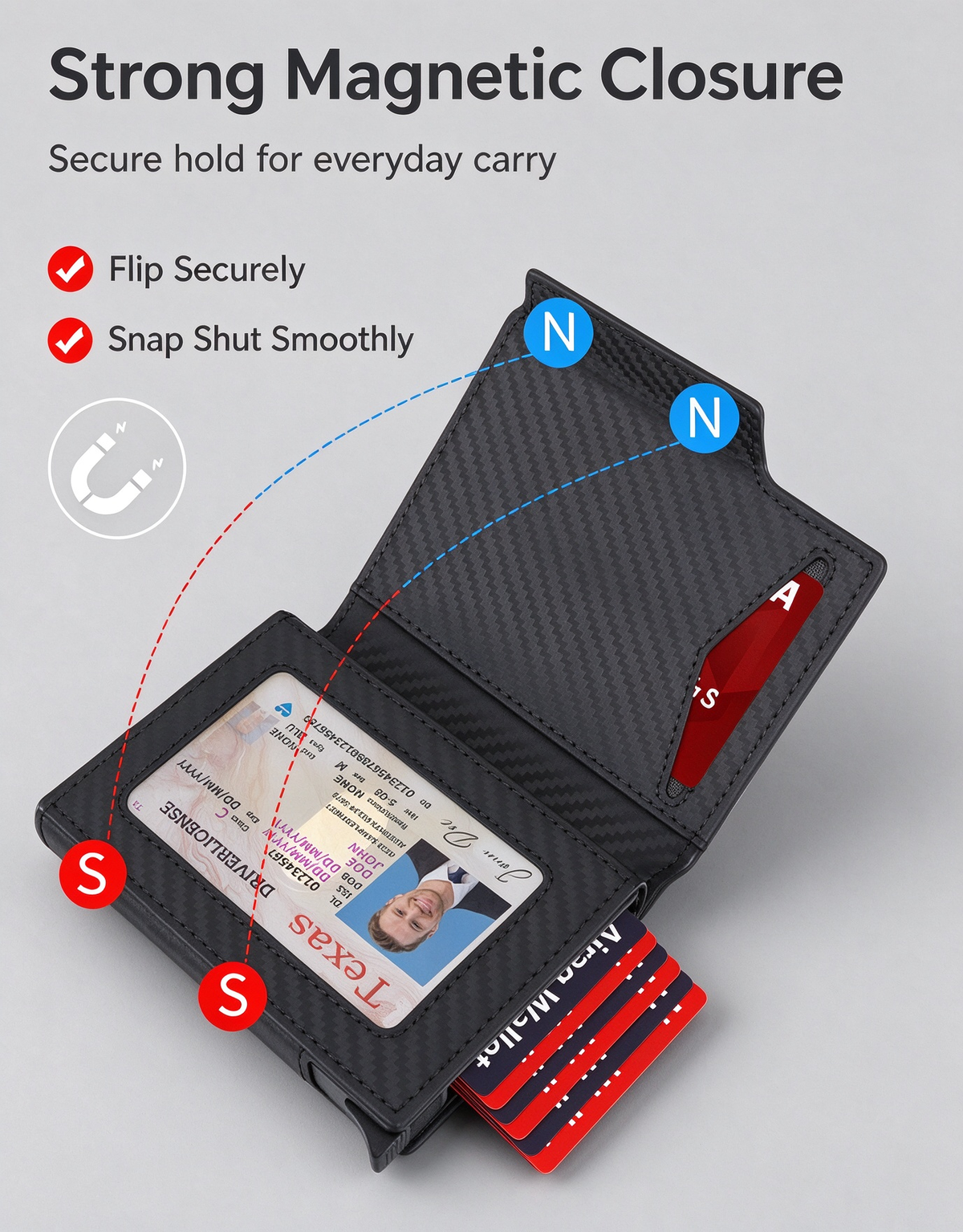 AirTag Pop Up Card Wallet RFID Blocking Microfiber Leather Card Holder